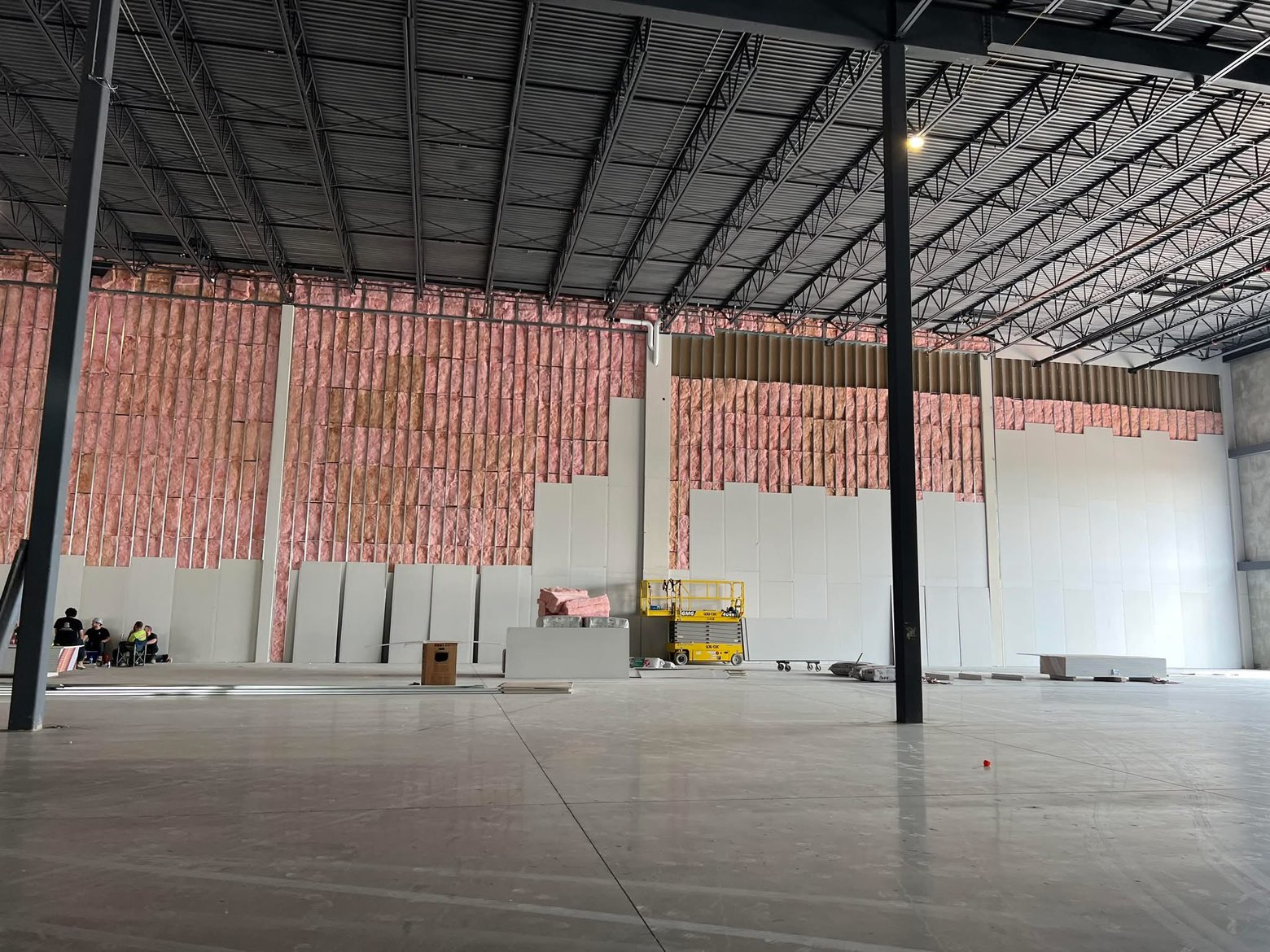 Commercial wall insulation and boarding